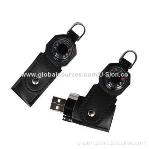 Fashionable Leather USB Flash Drives, Supports USB 3.0 Full-speed and High-speed Transportation